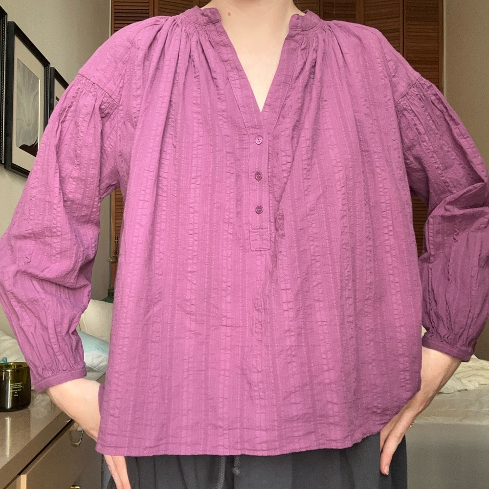 Vanessa Bruno Purple Cotton Gauze Top